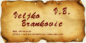 Veljko Branković vizit kartica